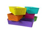 JIKARI 6 Pieces Multipurpose Plastic Storage Basket, Multicolor,Small Size Storage Basket (6Pc-Set)