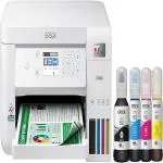Epson Eco Tank ET-3830 wireless colour all in one Catridge free supaer tank printer with scan copy auto 2-sliders printing and ethernet white PC 3