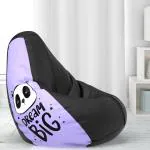 Biggie Bean Bag - Size : 2XL - 3D Printed Teardrop Bean Bags - Designed by : DonnaPaula London - Color: Dream Big - Black Lavender - Bean Bag Cover - Best 3D Printed Bean Bag for Living Room - Luxury Bean Bag - Lounge Chair Latest Bean Bag