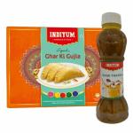Indiyum Holi Special Combo of Ghar Ki Gujia 400g and Shahi Thandai 750ml