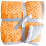 Pandaoriginals Orange, White Bumpy Texture Microfiber Self Design Single AC Blanket 80 x 92 cm