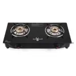 Blue Eagle 2 Burner Manual with Toughened Glass Cooktop Color-Black