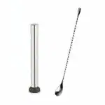 Dynore Stainless Steel Muddler With Teardrop Bar Spoon- Set of 2