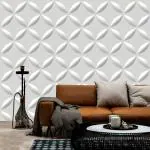 Kayra Decor 3D PVC Wall Panels - Suitable for Living Room and Ceiling Decoration (19.7 x 19.7, Covers 53.9 Sq. ft. White Color) (Pack of 20)