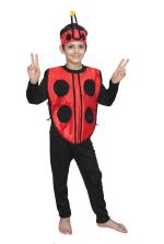 Kaku Fancy Dresses Lady Bird Insect Costume -Red & Black, 3-4 Years, For Boys & Girls