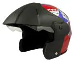 Sage Square Deltz Scooty (ISI Marked) Helmet (Red Glossy Blue Sticker)