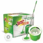 Scotch Brite Jumper Green Plastic Bucket Spin Mop with 2 Round Refill Heads