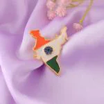 Memoir Brass India Map design brooch sareepin for Men Women