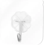 Waterproof Stick on Adhesive Stronger Plastic Wall Hooks Hangers for Hanging Robe, Coat, Towel, Keys, Bags, Lights, Calendars, Max Load 15 kg - Pack of 10, Transparent