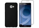 Shagya Black Tpu Tempered Glass Screen Protector With Back Cover For Samsung C9 Pro (Set Of 2)