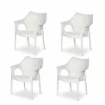 Supreme Furniture Cambridge White Plastic Chair - Pack of 4