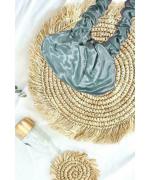 WORLD OF SCRUNCHIQUE Pure Handmade Designer Crayola Yellow Green Scrunchie Cross Body Bag