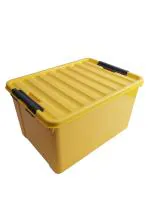 Lock & Lock Inplus Rectangle Yellow Plastic Easy Clip Storage Box 40 L