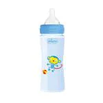 Chicco Well-Being 330ml Baby Coloured Feeding Bottle (Blue)