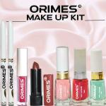 Orimes Orimes Makeup Combo Kit For Women's with 2 Kajal 3 Nail polish,Liquid & Cryon Lipsticks  (6 Items in the set)(Pack Of 3)