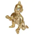ARTVARKO Handmade Brass Laddu Gopal Statue - 4.5 x 3 x 5 inch