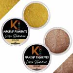 KINDED Golden and Bronze Powder Loose Shimmer Glitter Eyeshadow for Women - Pack of 2, Each Pack 3 g
