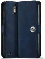 BINTAGE Flip Cover for Jio Phone Next (Blue, Magnetic Case, Pack of: 1)