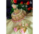 Gyaan Gold Plated Alloy Necklace, Earring and Maang Tikka Set Green (Women, Girls) (Pack of 1)