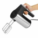 HEMIZA - 500-Watt Hand Mixer Beater Blender Electric Cream Maker for Cakes with Base 5 Speed Control | 2 Stainless Steel Beaters| 2 Dough Hooks