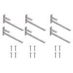 Volo 6 inch Adjustable Stainless Steel F Type Square Shelf Bracket for 6, 8, 10, 12 mm Glass Silver (Pack of 6)