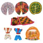 Ecommall Laddu Gopal Dress Size 4 Number Cotton 3 Dress, 2 Night Dress, 1 Mosquito Net Bed, 1 Cotton Bed for Krishna Summer Accessories Poshak Combo Set