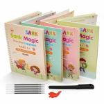 AARAV CARE 4 PCS Magic Practice Copybook for Kids English Reusable Magical Copybook Kids Tracing Book for Handwriting Magical Letter Writing Book Set