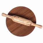 BUYER BROSS Chakla Belan Roti Maker | Wooden chakla Belan Set | Rolling pin and roti maker | Pack of 2 | Brown