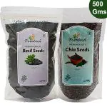 Farmbean Seeds Combo 500 g (Pack of 2 Each 250Gms ) | Chia Seeds | Basil Seeds