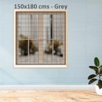 Classic Mosquito Net for Windows Pre Stitched Size-150X180 cms Color-Grey