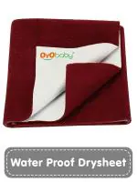 OYO BABY Quick Dry Waterproof Baby Bed Protector Dry Sheet (Large 140 x 100 cm) Maroon