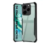 Knotyy Back Cover for Tecno Spark 20 Pro 5G (Black, Polycarbonate, Silicon, Pack of: 1)