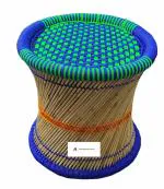 Yash Mudda House Premium Bamboo Mudda for Garden balcony 15x15x10Cm Multi Color