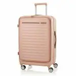 American Tourister Trolley Bag For Travel | FRONTEC Spinner 79 Cms Polycarbonate Hardsided Large Check-in Luggage Bag | Suitcase For Travel | Trolley Bag For Travelling, Apricot Pink