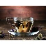 PASABAHCE Pack of 6 Glass Cup and Saucer (Clear, Cup and Saucer Set)