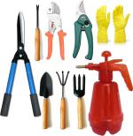 See Inside Garden Tools Combo of 3pcs Garden Pruner, Garden Gloves, 4pcs Garden Tools Kit, Sprayer Garden Tool Kit  (9 Tools)