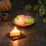 Deepsea Cheese Shaped Uncented Candle,Aroma Soy Wax Decorative Candle for Table Photo Prop Birthday Gift,Prefect for Meditation Stress Relief Mood Boosting Bath Yoga(Pack of 4)