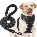 Qpets Dog Vest Dog Harness For Large Dog With 1.5M Dog Leash Dog Harness With Pulls Handle For Guide Dog, Large Dog, Adjustable Dog Vest Harness With Quick Release Buckle (Suitable 32.5-50Kg)