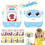 PATPAT Talking Flash Cards Learning Toys, English Words Learning Machine, Reading Machine with 120 Sheet Flash Cards Gifts for Preschool Kids Boys Girls Age 38 [ with Question Function ] Blue