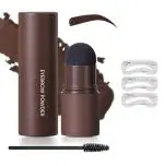 Honbon Hairline Shading Sponge/Hair, Beard Filler Powder Stick/Quick Root Touch-up/Eyebrow Stamp Stencil/One Step Brow Stamp Makeup Powder/Reusable Eyebrow Shaper Kit Thicker and Fuller Brows, Waterproof Long Lasting (1 Brush,3 Stencils and 1 Stamp)