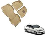 WolkomHome Car Mats Luxury Floor 3D Mat Carpets Beige for Volkswagen Vento
