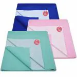 Tidy Sleep Sea Green/B Pink/Royal Blue Ultra Absorbent Medium Baby Dry Sheet & Bed Protector (70 cm x 100 cm)