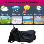Kappihun-Hero Pleasure Plus- Water Resistant | Dustproof | UV Protection Motorcycle / Bike Body Cover With Mirror Pockets & Lock Belt (Black)