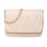 ELGO BAGS PU Synthetic leather Flap Over Sling Bag | Ladies Purse Handbag | Crossbody Sling Strap for women Pack Of 1-cream