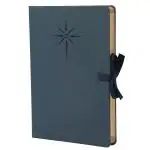Comma Artisan | A5 Size Notebook | Ribbon Closure | 100gsm Kraft paper | Fabric Cover | Navy Blue