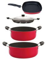 Nirlon 4 pcs of Red and Black Non-stick Kitchen Cooking Utensil Combo Set