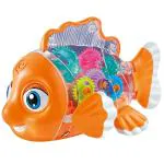 KTRS ENTERPRISE Gear Fish Vehicle Toy for Kids|Boys|Girls with 3D Colorful Light & Music and Bump & go Action (Color-as Shown)