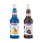 Manama Blue Curacao Syrup and Mulberry Syrup | 750ML Each | Mixer for Mocktails, Cocktails, Drinks, Juices, Beverages | Pack of 2