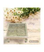 VIRBHADRAAGENCY Bajoth Chowki for Puja,Wooden Bajot for Puja, Chaurang Patla Wooden Chowki Wooden Pooja Chowki