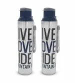 Dhara Stainless Steel Breeze 700 Singal Wall Mountain Bike Water Bottle Set of 2 pcs 650ml Each Blue | Leak Proof | Easy to Carry | Steel Sipper Water Bottle For Fridge, Sports, School, Kids, Gym, Trekking And Travelling